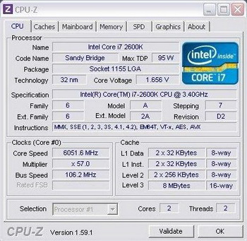 Core i7-2600K at 6052 Mhz